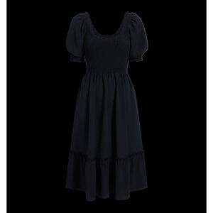 Hill House Home The Louisa Nap Dress - Black Crepe Size MWrinkle Resistant Black